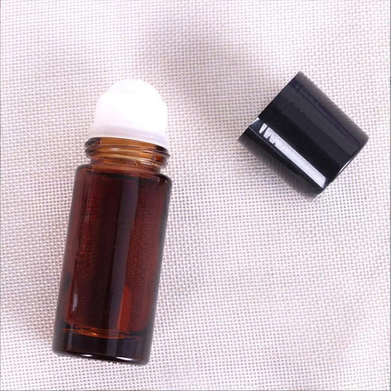 2Pcs Brown 50Ml Glass Essential Oil Roller Bottles Refillable Roll on Bottles Empty Deodorant Bottle Containers Rollerball Bottles for Fragrance Roller Bottles Refillable Containers Accessories image number 5