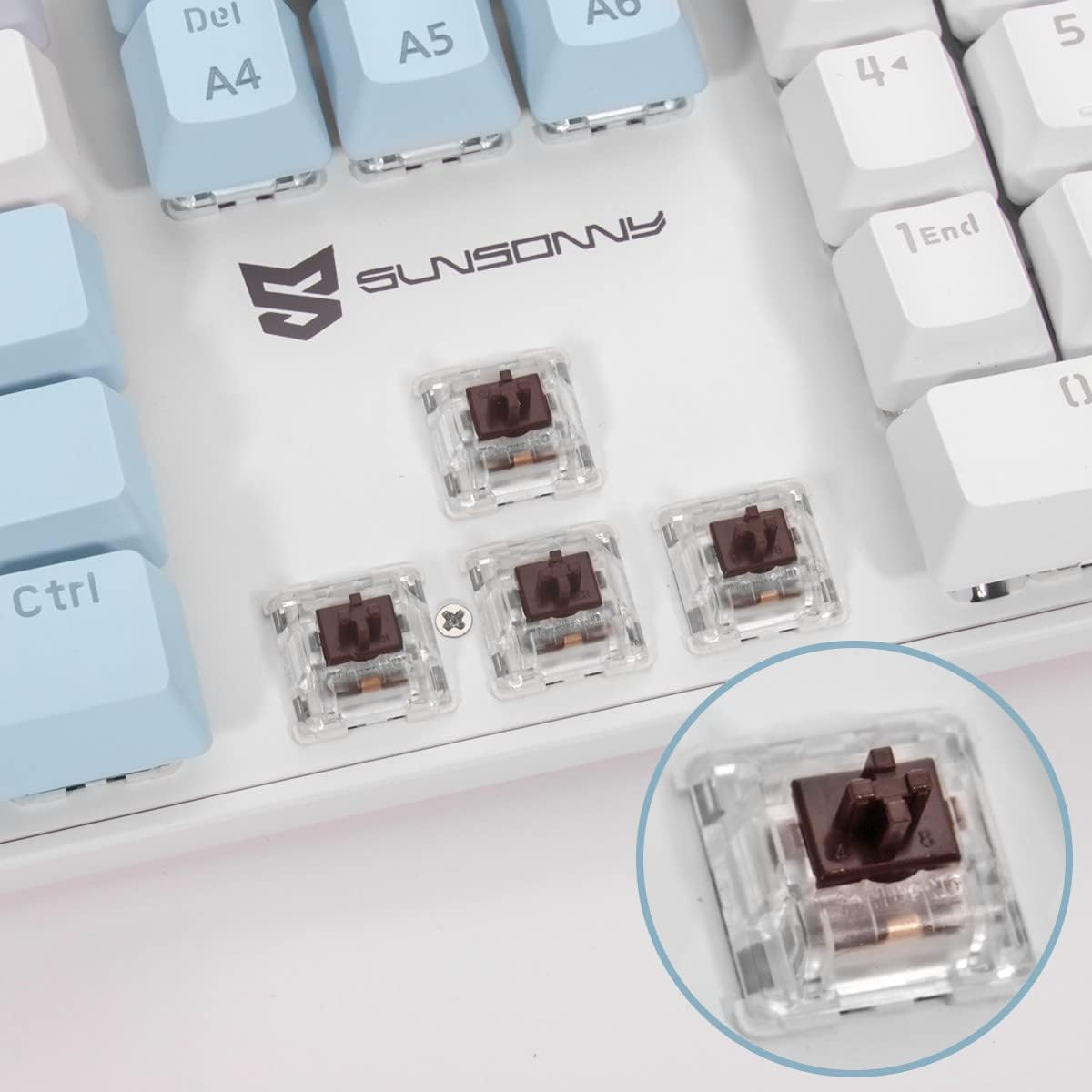 Mechanical Gaming Keyboard | Hot Swappable Mechanical Keyboard | Ice Blue Backlit Keyboard with Brown Switches and 104 Keys | Wired Gaming Keyboard | Mechanical Keyboard, PC Gaming Keyboards image number 4