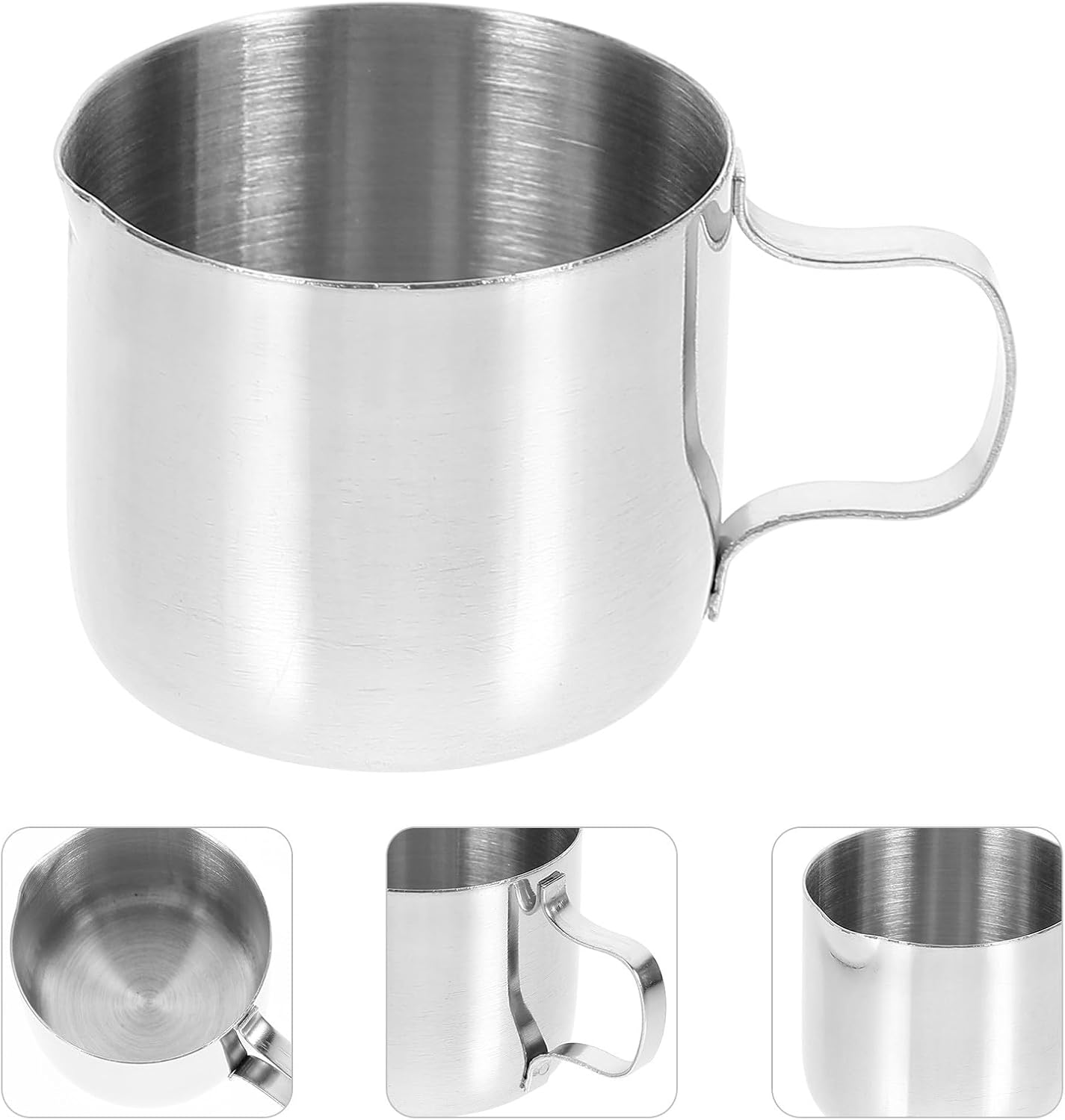 LOEFLIFA 2Pcs Stainless Steel Milk Frothing Pitchers 30Ml Latte Jug Coffee Creamer Cups for Espresso Machine Accessories Home Kitchen