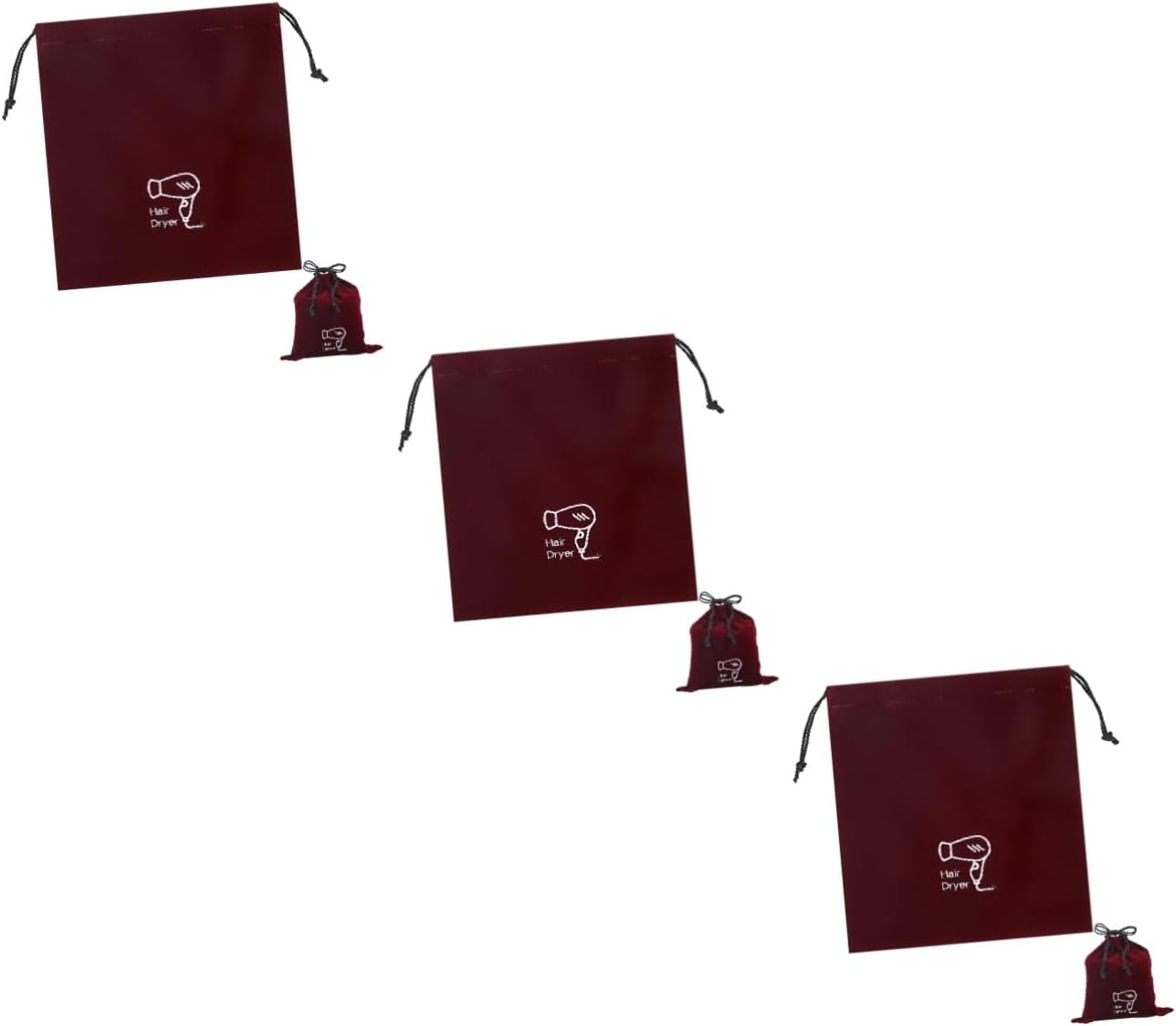 Healeved 5Pcs Hair Dryer Bag Drawstring Blow Dryer Storage Pouch for Home Travel Mesh Design and Organizer Function for Traveling and Organizing Toiletries