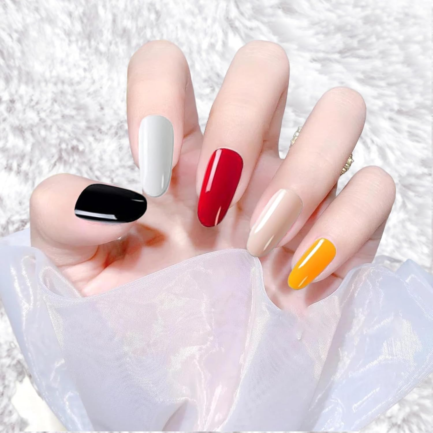 6 Colours Polishey Nail Polish Pens, Quick-Drying Uv-Free Gel Polish Set, Polish Crafts Pens for Manicure at Home and for 8 Ml - 01 image number 5