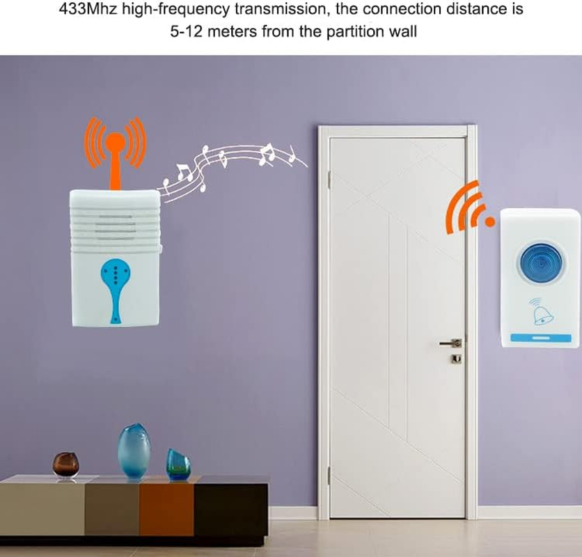 Tootoo Wireless Door Bell Door Bell Digital Cordless Portable 36 Chime 100M Range Portable Door Chime for Home, Office & Apartments image number 1