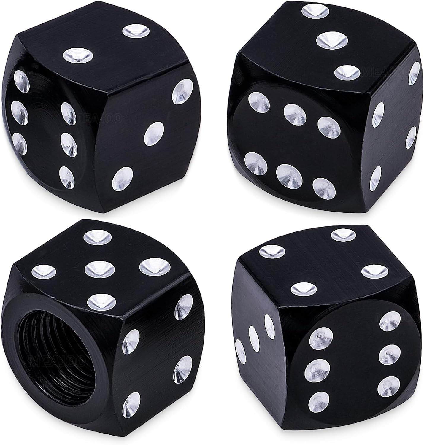 4PCS Dice Style Tire Valve Stem Caps, with O Rubber Ring, Universal Aluminium Alloy Dustproof Tire Valve Stem Covers for Cars, SUV, Trucks, Bikes, Motorcycles, Bicycles(Purple)