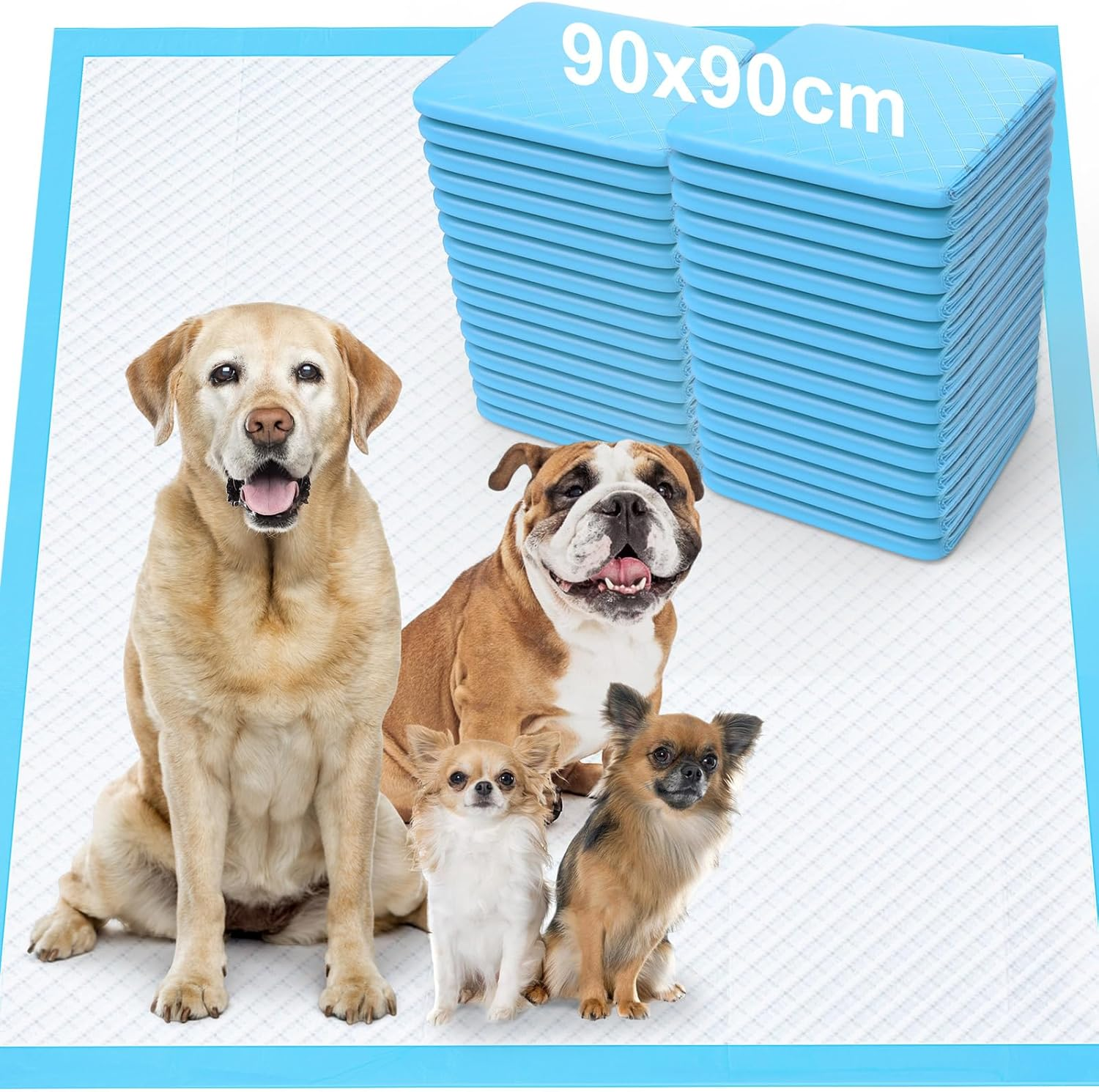 Gimars 4XL 90 X 90Cm Pet Training Pads Super Absorbent & Leak-Proof Pee Pad for Dogs, Thicken 6 Layers Disposable Training Pads Extra Large, Quick Dry Potty Training Pads for Dogs Cats, Rabbits image number 6