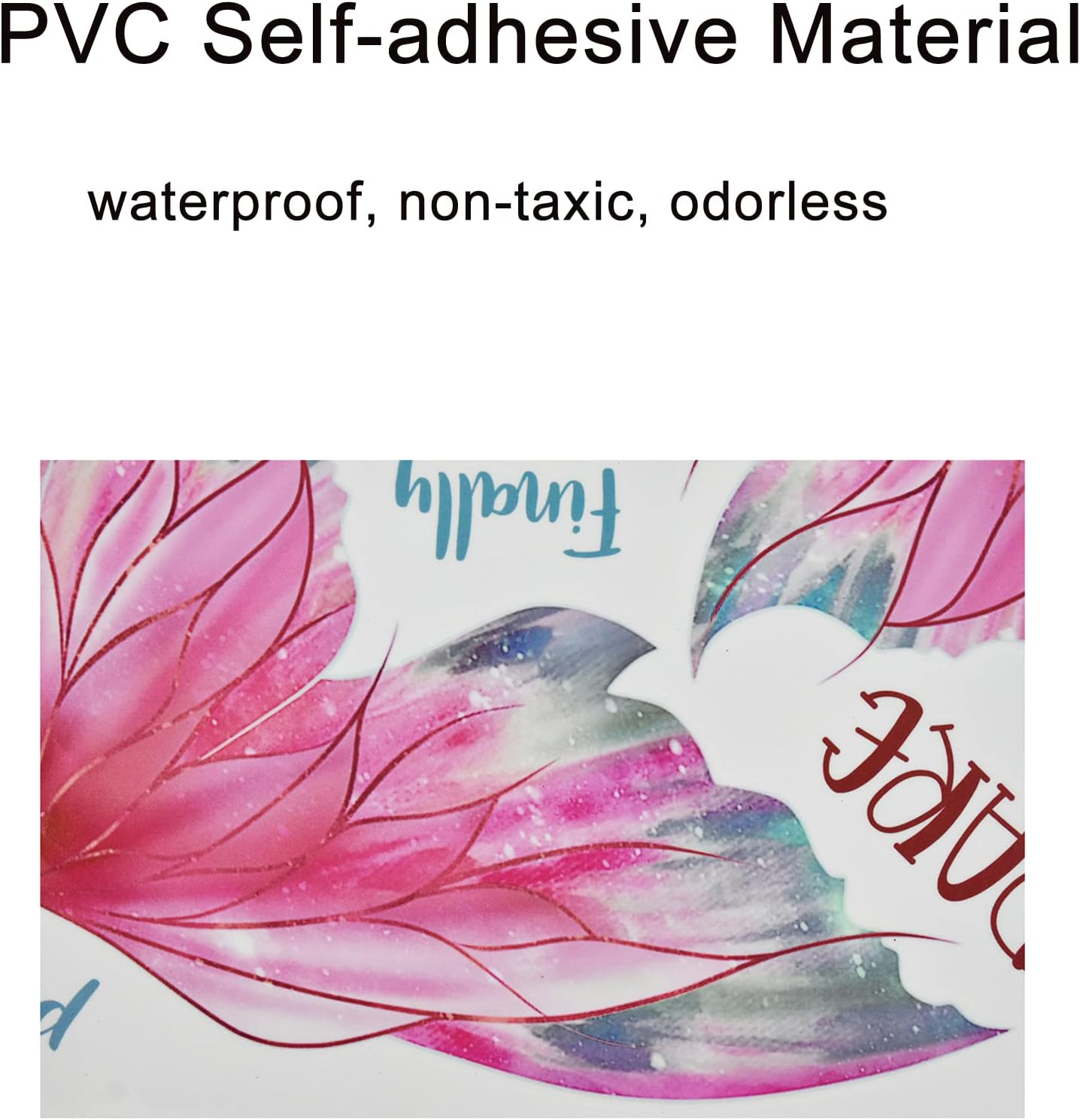 Pink Butterfly Wall Decal Inspirational Quote Wall Stickers 22.8X16.9Inch Motivational Saying Self-Adhesive Vinyl Wall Clings for Door Bedroom Living Room Nursery Decoration image number 2