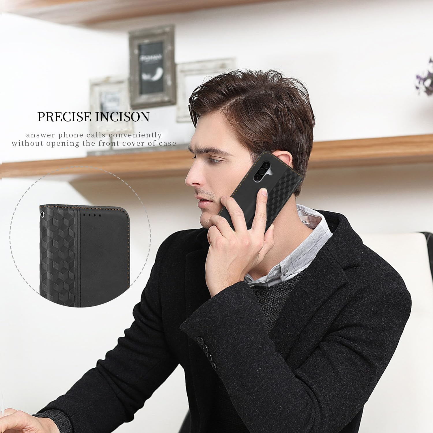 CXTCASE Case for Samsung Galaxy A36 5G, Shockproof PU Leather Flip Folio Cover with Card Slots, Magnetic Wallet Case for Samsung Galaxy A36 5G, Black