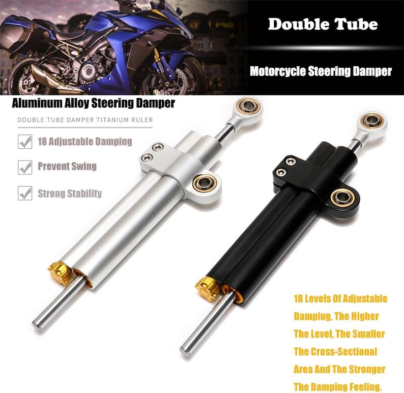 Motorcycle Steering Damper for Ducati 1199 Panigale/S/Tricolor 1199Panigale 2012-2015 Motorcycle Double Tube Steering Damper, Antishake Head Steering Buffer image number 4