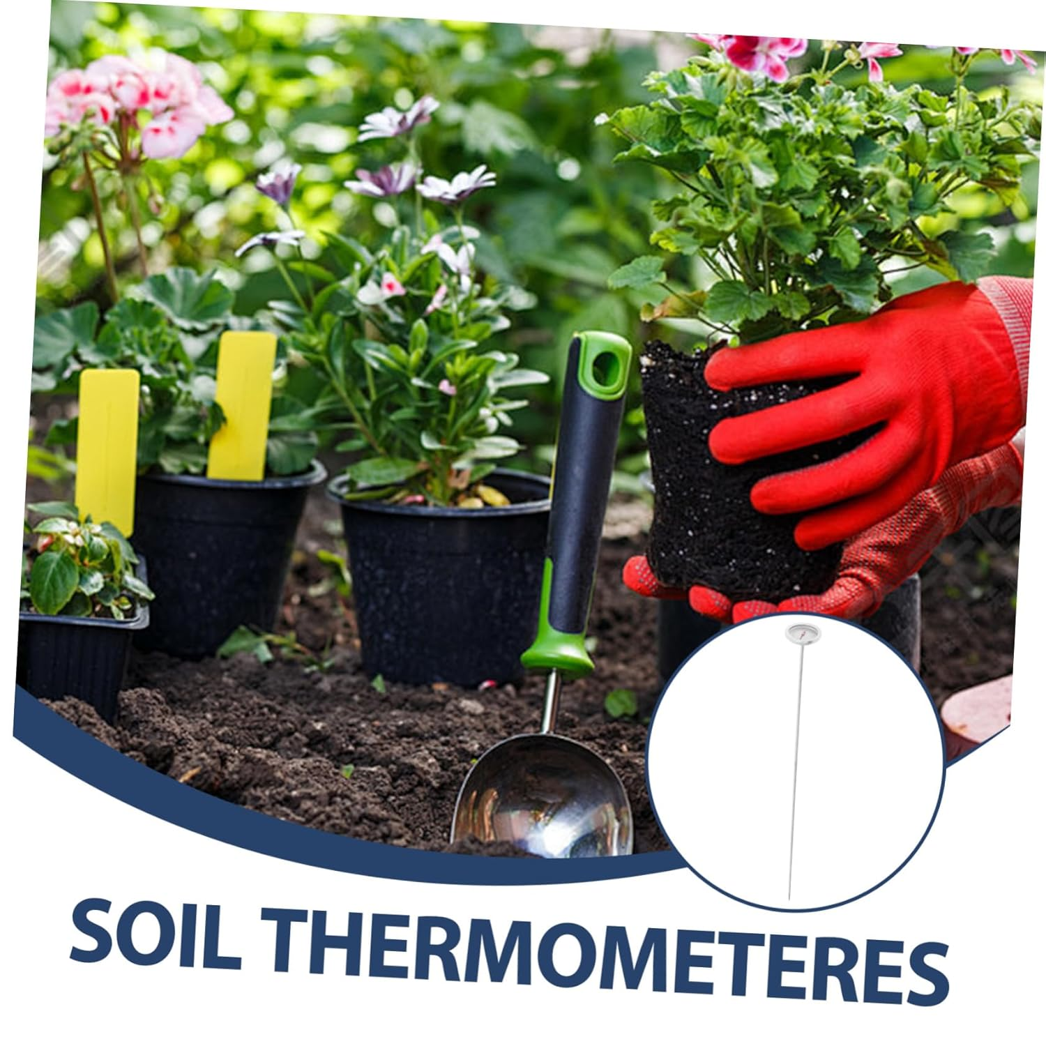 Compact Compost Soil Thermometer Probe Accurate Temperature Gauge for Gardening Portable Backyard Soil Temperature Tool User-Friendly Measurement for Home Gardeners image number 2