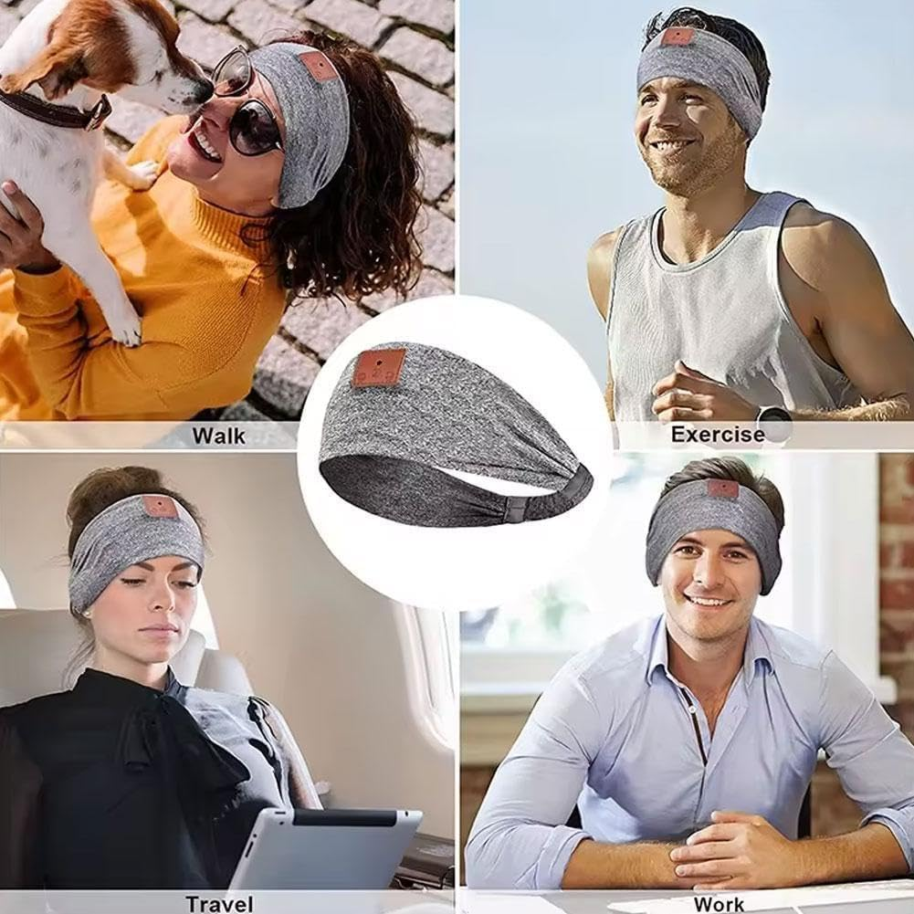 Headphones Bluetooth-Compatible Sports Bandana Boho Headband Headphones HD Thin Yoga Calling Sleepers for Side Speakers Music image number 6