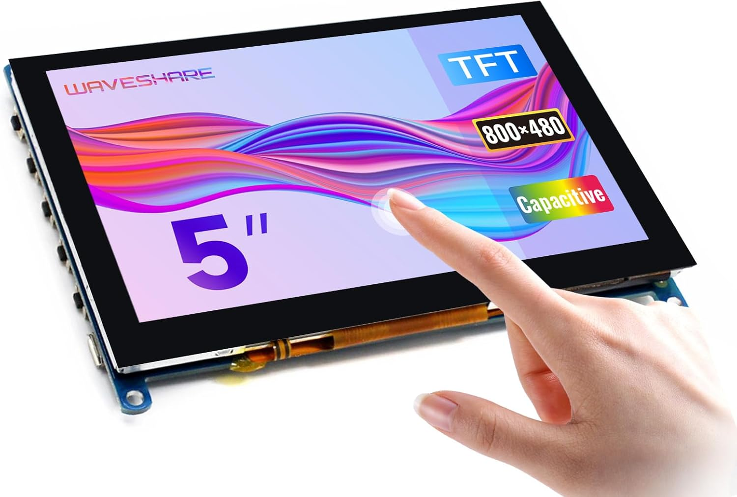 Waveshare 5 Inch HDMI Monitor Capacitive Touch Screen LCD 800X480 Supports Multi Mini Pcs like Raspberry Pi Jetson Nano BB Black