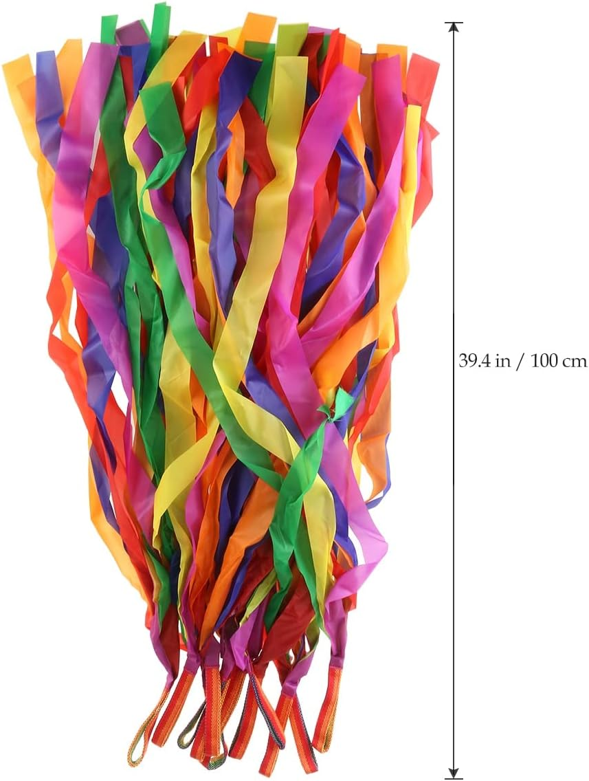 LERTREE 12 Pcs Rainbow Rhythm Ribbon Dance Wand Gymnastics Toys for Kids image number 4