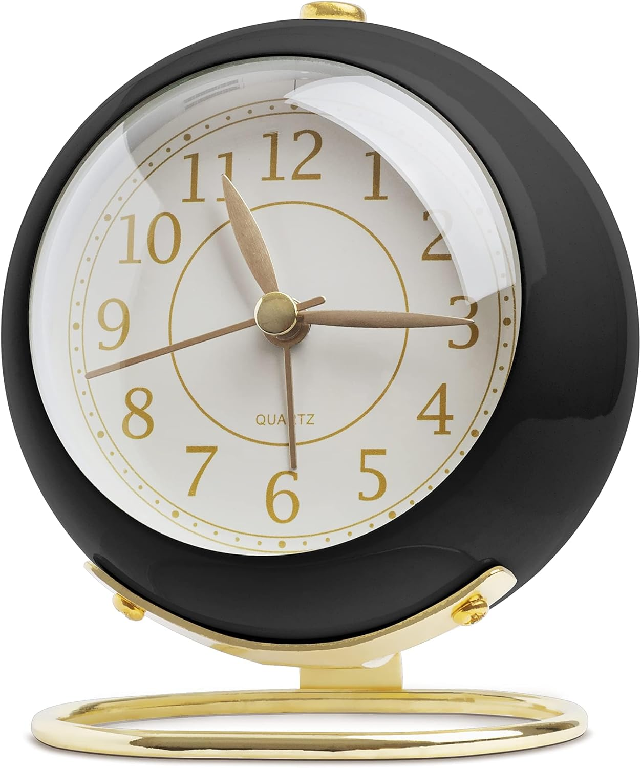 Analog Alarm Clocks,Small Table Clocks,Retro Backlight Cute Simple Design Desk Clock with Night Light,Silent Non-Ticking,Battery Powered,For Living Room Bedroom Bedside Indoor Decor