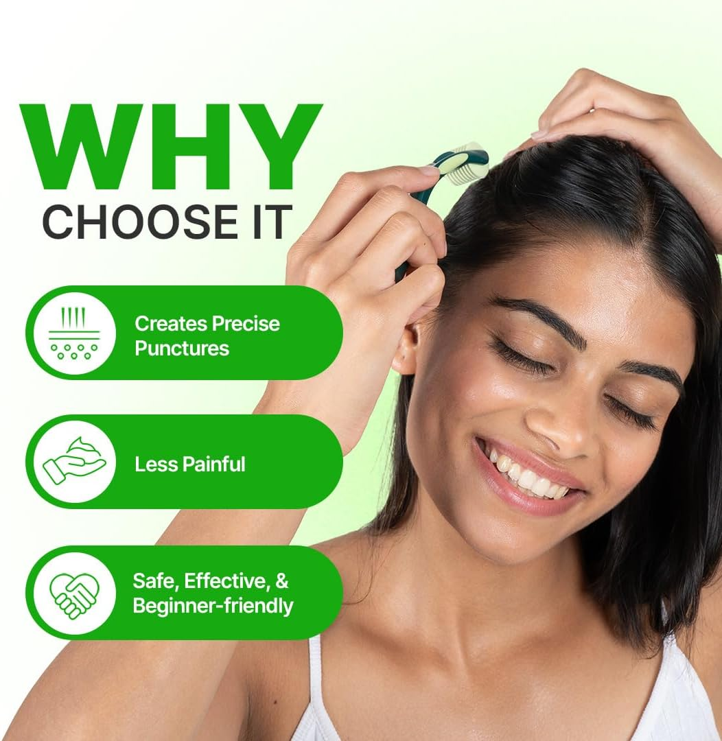 Sotrue Hair Growth Epifine Derma Roller 0.5 Mm with 540 Medical Grade Stainless Steel Needles, Activates Hair Follicles, Repairs Damaged Hair, for Face, Hair Fall & Hair Thickening, Reduces Acne Scars, Safe & Effective to Use image number 2