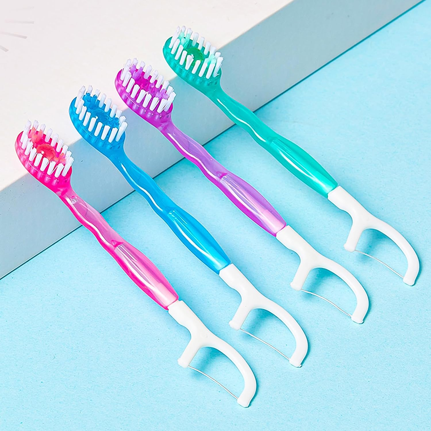 12PCS Prepasted Mini Disposable Toothbrush Set 5-In-1 Travel Toothbrush with Tongue Scraper Floss Pick Individually Wrapped, On-The-Go Toothbrush for Work Travel image number 4