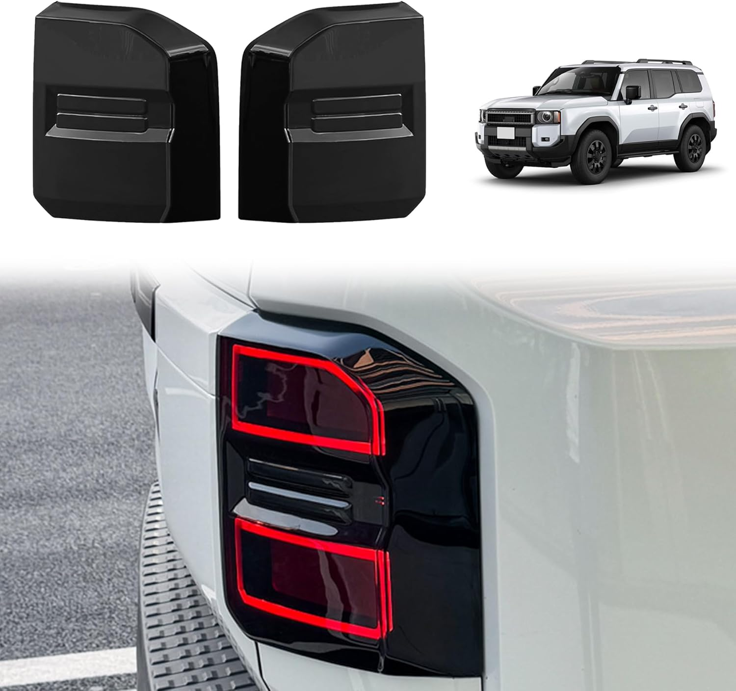 Venxykod Smoked Black Tail Light Cover for Toyota Land Cruiser Prado 250 J250 LC250 (2024-2025) Rear Light Protection Cover Tail Light Decorative Strip Frame image number 1