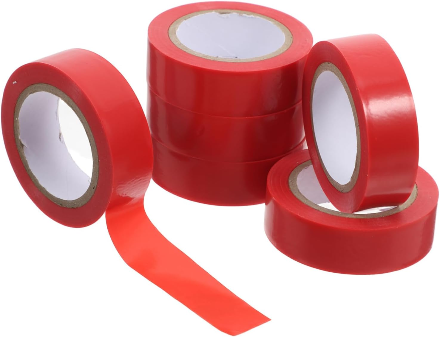 GARVALON 6Rolls Electrical Insulation Tape Flat Adhesive Wide Heat Resistant for Cable Management Home Automotive Electrician Wire Harness image number 4