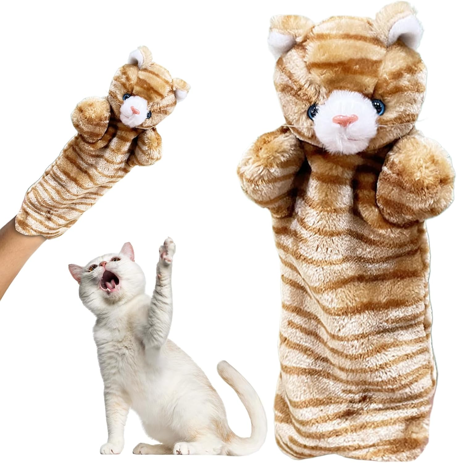 YNPQTDS Cat Puppet Wrestler - Soft Cat Glove Puppet for Indoor Exercise | Sensory Stimulation Interactive Game for Boredom Relief Mental Stimulating Enrichment Training Entertainment