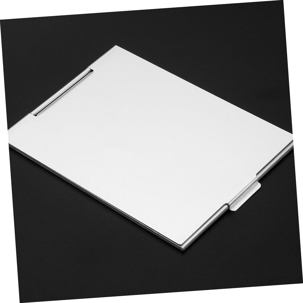 MERRYHAPY Folding Makeup Mirror Portable Compact Foldable Mirror 17X13Cm Silver Travel Cosmetic for On-The-Go Personal Care image number 1