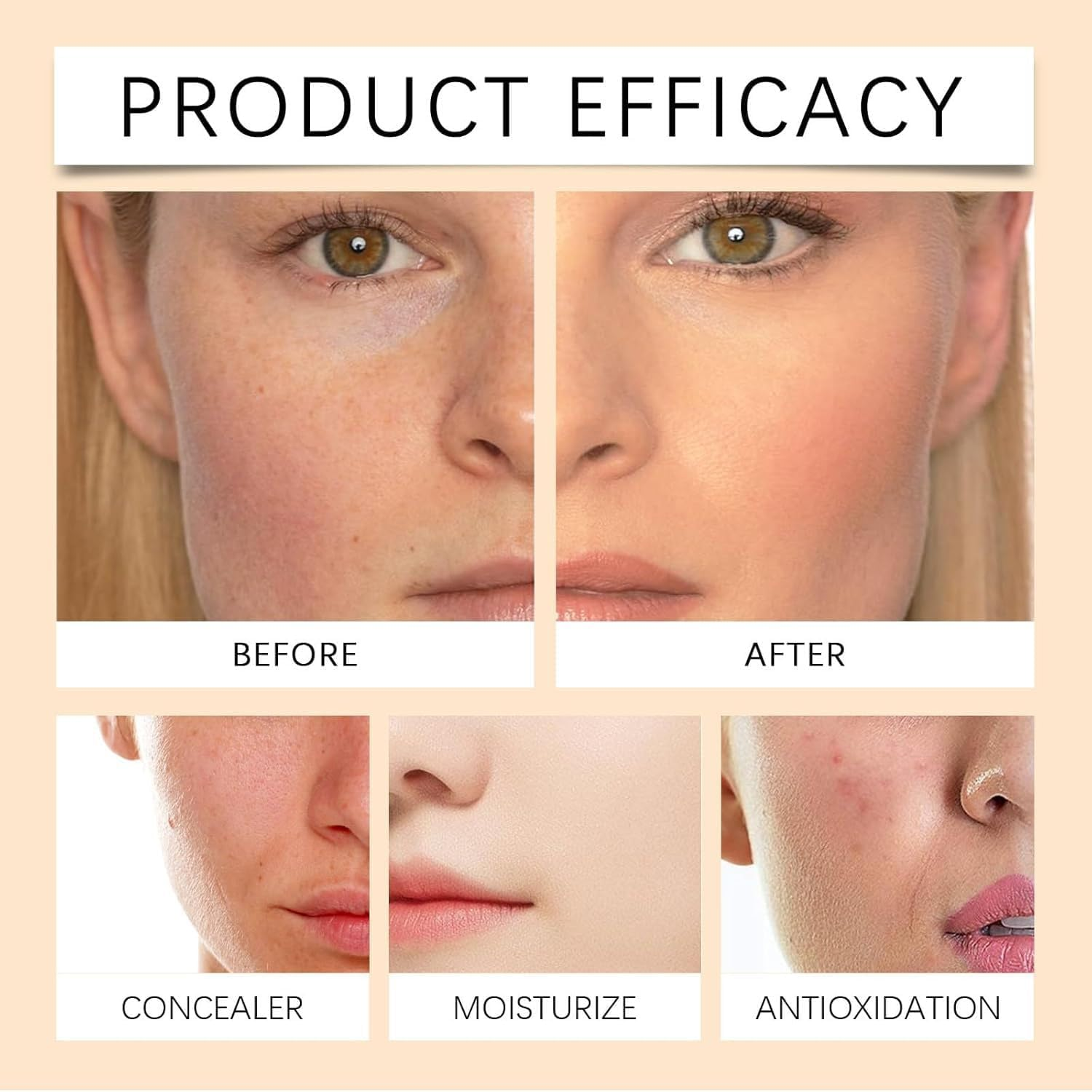 Bb Blur Tinted Moisturizer Spf 30, Bb Cream Tinted Moisturizer, Smooths Moisturizing Coverage Foundation Cream with Brush, Full Coverage, Oil-Free, Light, Hydrates (2Pcs-Natural) image number 3