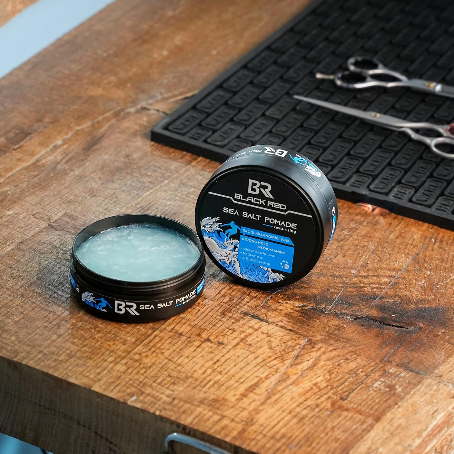 Black Red Sea Salt Pomade for Men, 120Ml. Healthy-Looking Sheen Finish. Men'S Hair Styling Wax with Natural Hold, Textured Look, Water-Based Formula - (Strong & Flexible Control) image number 4