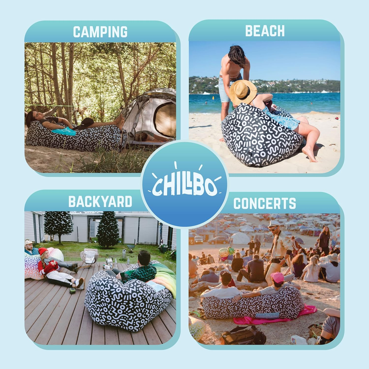 Chillbo Inflatable Couch &ndash; Cool Inflatable Chair. Upgrade Your Camping Accessories. Easy Setup Is Perfect for Hiking Gear, Beach Chair and Music Festivals. image number 1