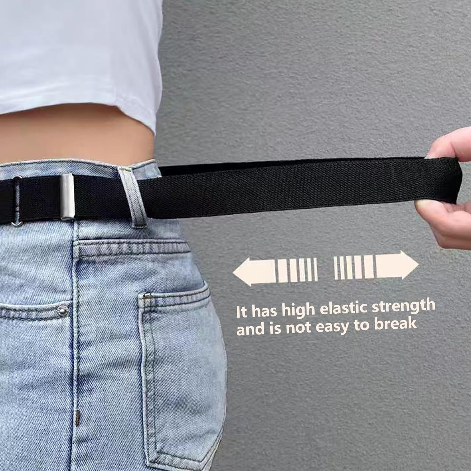 Xolixorium No Buckle Belt Elastic Waistband for Women Men Adjustable Stretch Belt with Secure Comfort for Pants Jeans and Belt Women Use image number 1