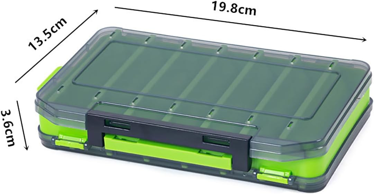 AIMALL 14-Compartment Fishing Tackle Box, Dual-Sided, Lightweight Lure and Hook Organizer, Portable Storage Solution for Anglers