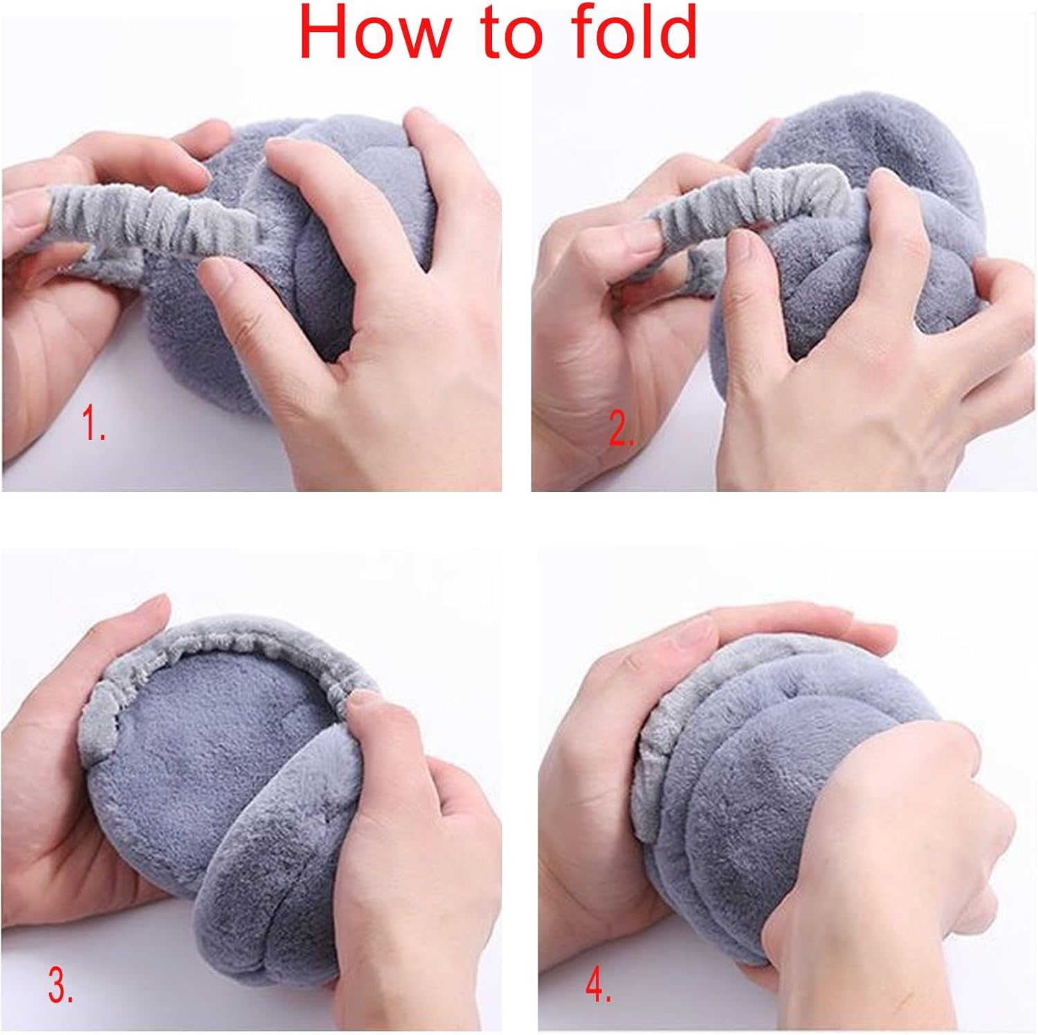 AWOCAN Earmuffs Women Fluffy Ear Muff Ear Warmers Winter Warm Plush Earmuff Foldable Unisex image number 3