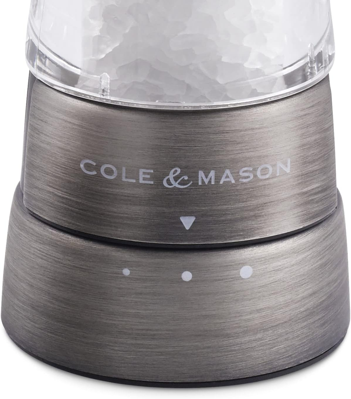 Cole & Mason H332028 Derwent Titanium Salt and Pepper Mill, Set of 2, Manual, Stainless Steel/Acrylic, 190 Mm, Precision+, Gift Set