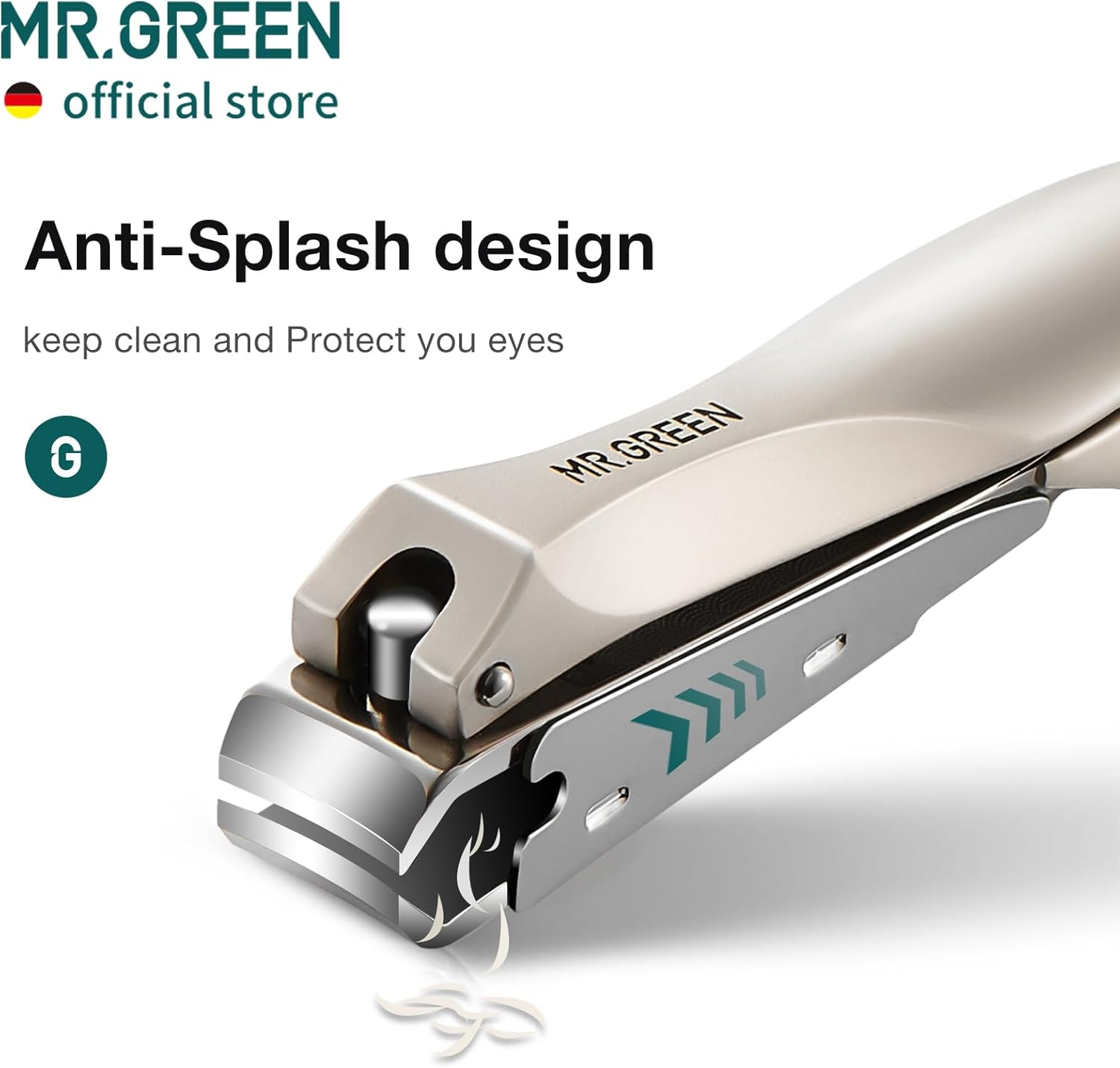 MR.GREEN Nail Clippers Stainless Steel anti Splash Fingernail Cutter Manicure Tools Bionics Design Pedicure Scissor Nail Trimmer (Nail Clipper (Large)) - Nail Clipper (Medium)+Nail File image number 3