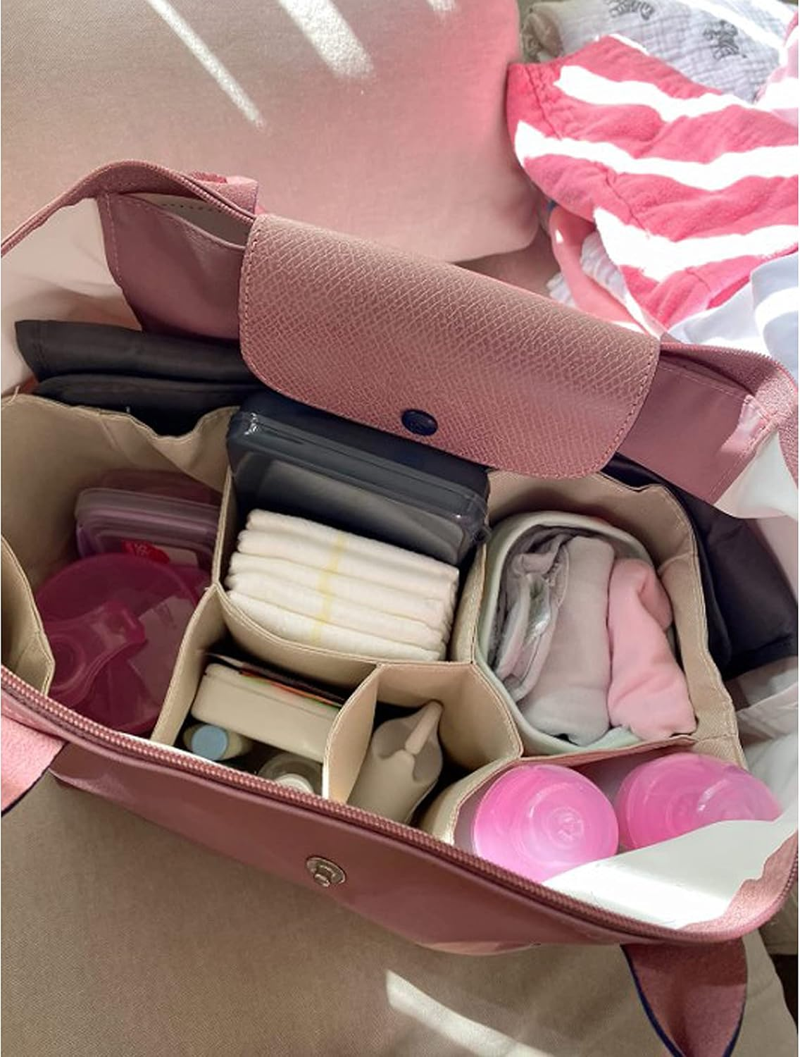 Comicfs Baby Diaper Bag Insert Organizer with Comicfs Cleaning Cloth (Dimensions: 12 X 6.4 X 8 Inch, Black)