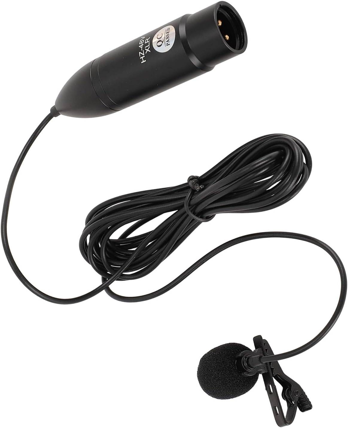 48V Phantom Power Omnidirectional XLR Lavalier Microphone with Metal Lapel Mic Clip, 3 Pin XLR External Lav Mic, for Recording Interview image number 2