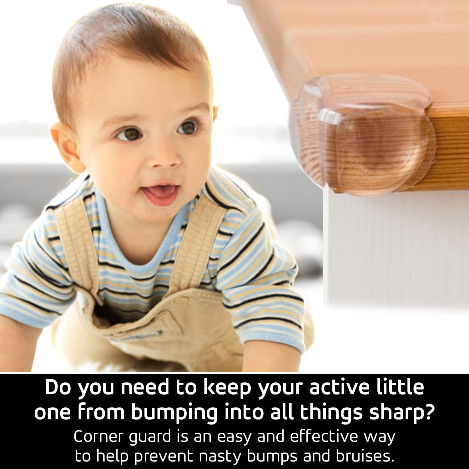 DIRECT from FACTORY Corner Protector (Pack of 24) - Table Corner Guards for Baby, Kids, Toddlers, Child Safety - Baby Proofing Edge Protectors for Furniture, Non-Toxic Adhesive Clear round Bumpers image number 2