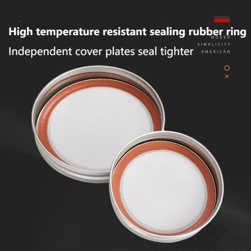 YAKESD 48Pcs/24 Sets Regular Mouth Canning Lids with Rings Fits Ball, 70Mm Regular Mouth Rustproof Screw Bands,Jars Lids with Rings/Bands Mason Jars for Canning Food Fruits image number 4