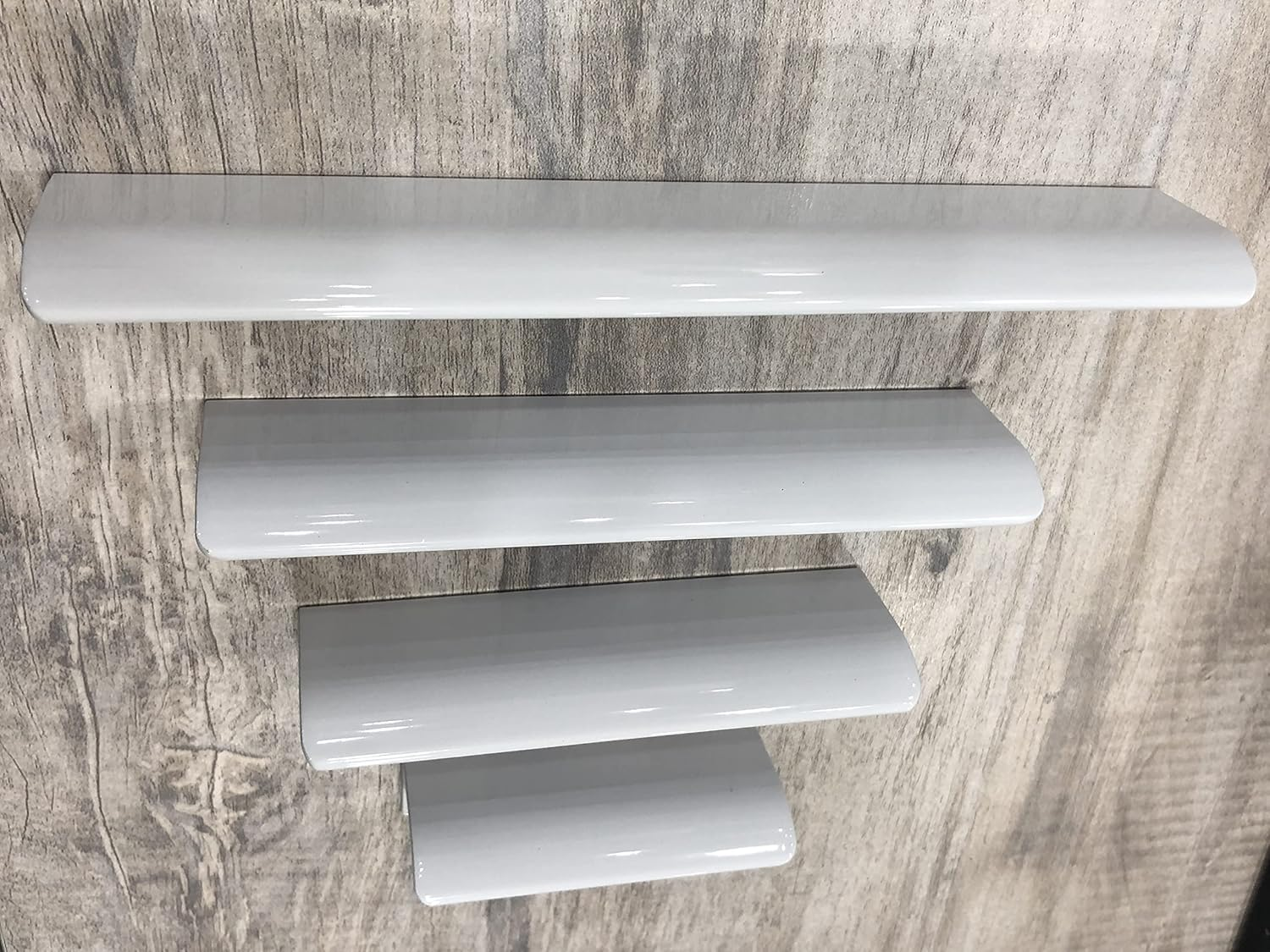 Tsnamay 2Pcs 11.65" White Arc Surface Pull,White Edge Pulls Furniture Drawer Handles Hidden Cabinet Handle,Hole Dia.10.08"/256Mm image number 2