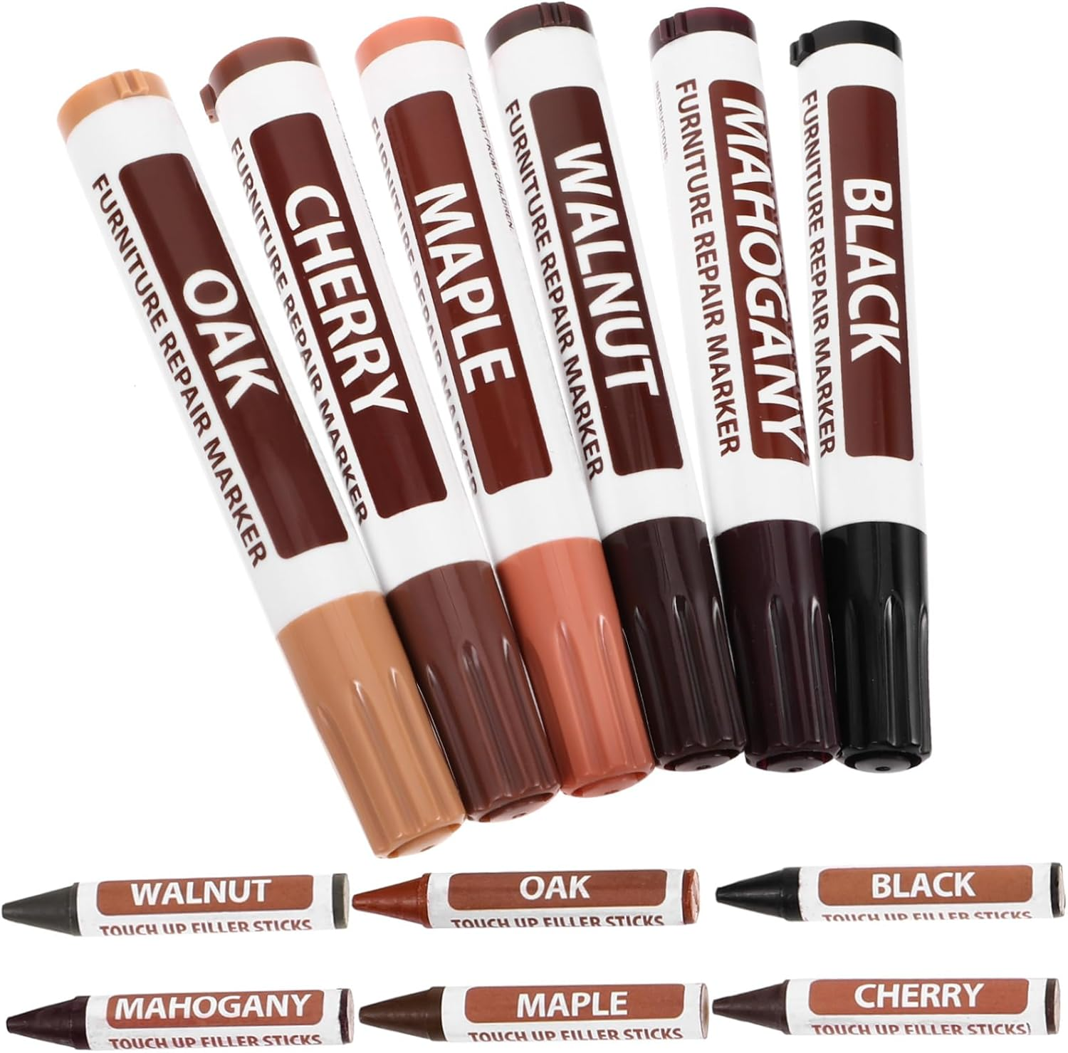 Furniture Touch-Up Markers Wood Scratch Repair Paint Pen Multi-Function Paint Markers for Wood Floor Repair Kit Convenient Drawing Pens image number 2
