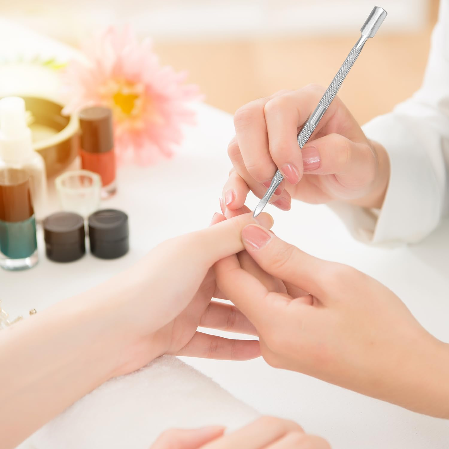 4 Pieces Cuticle Pusher Stainless Steel Cuticle Pusher Professional Nail Pusher Gel Nail Polish Remover Kit Cuticle Pusher for Fingernails and Toenails image number 6