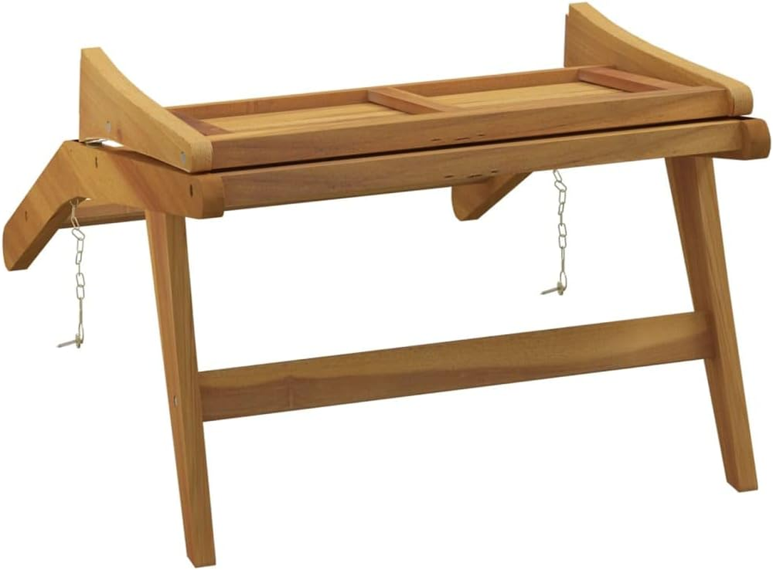 Vidaxl Garden Chair, Solid Teak Wood, Foldable Backrest, Brown, Ideal for Patio Terrace or Garden, 60 X 90 X 65 Cm