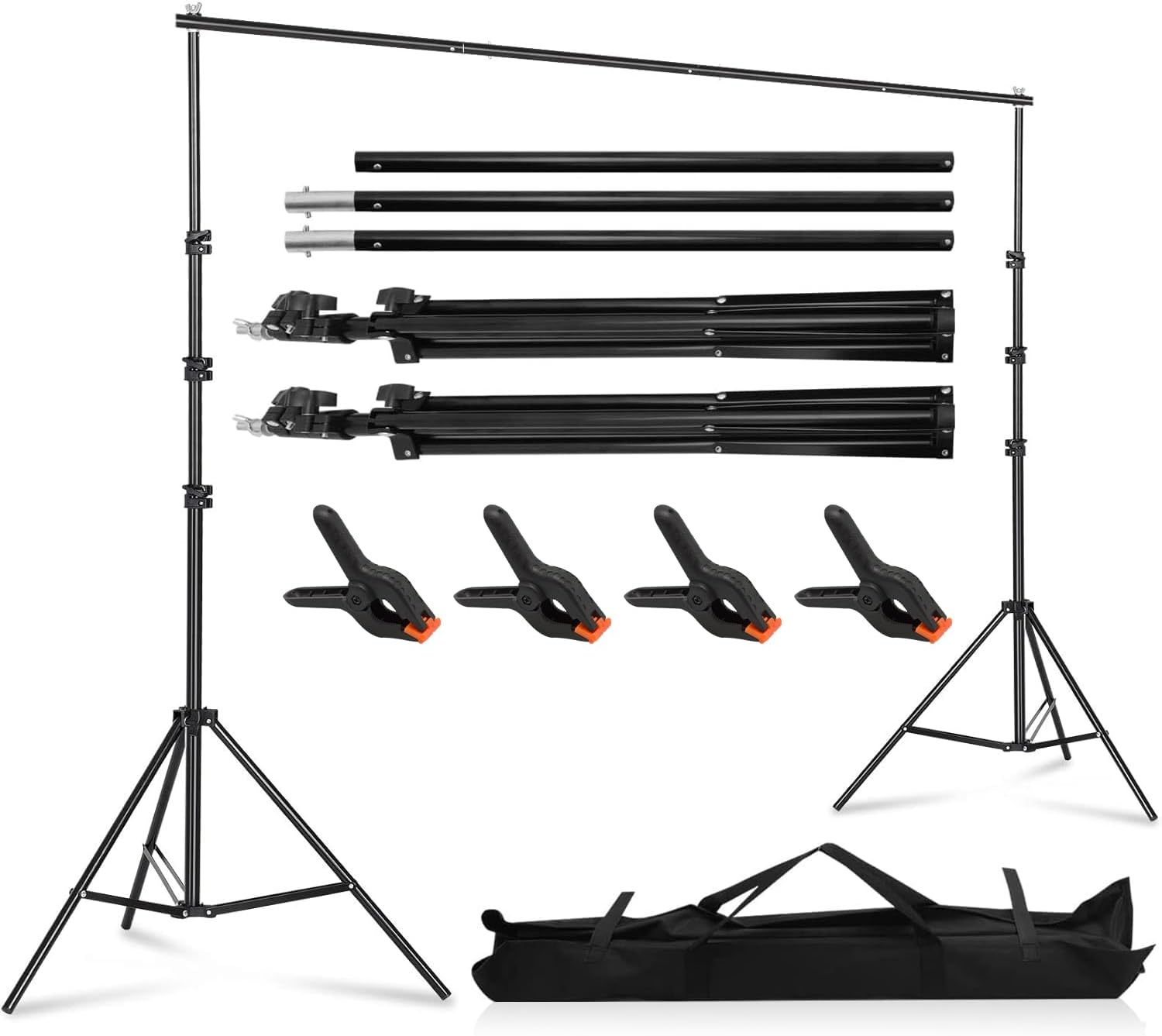 Backdrop Stand, Adjustable Photo Backdrop Stand Kit, 2 X 2M, Photography Backdrop Stand, Portable and Easy to Install, Suitable for Wedding Parties Background Portrait Photography image number 6