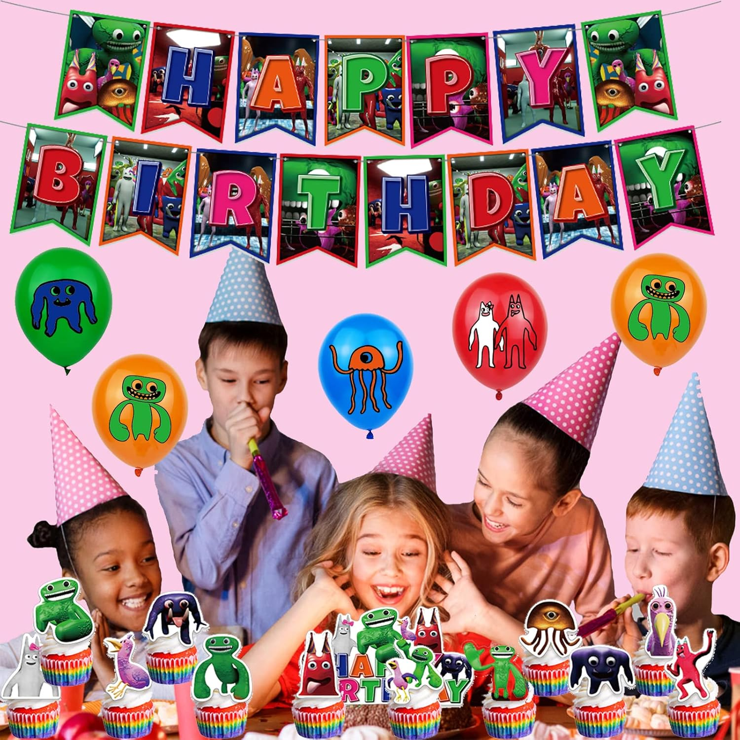 Garten of Banban Party Supplies Garten of Banban Party Decorations Garten of Ban Ban Balloons Birthday Garten of Banban Balloons Garten of Ban Ban Cake Topper Garten of Ban Ban Birthday Banner image number 3