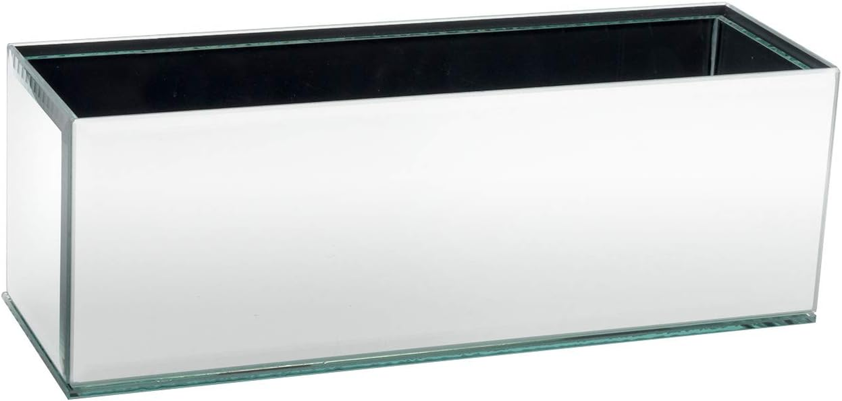 Royal Imports Flower Glass Vase Decorative Centerpiece for Home or Wedding - Oblong Rectangle Shape, 12" Long, 4" Hx4 W Opening, Clear