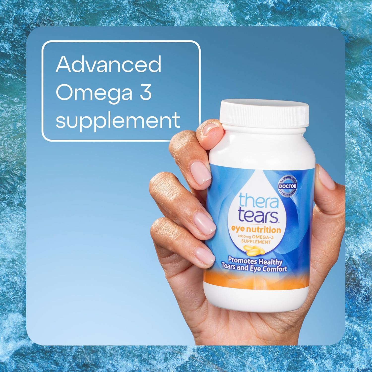 Theratears 1200Mg Omega 3 Supplement for Eye Nutrition, Organic Flaxseed Triglyceride Fish Oil and Vitamin E, 90 Count image number 3