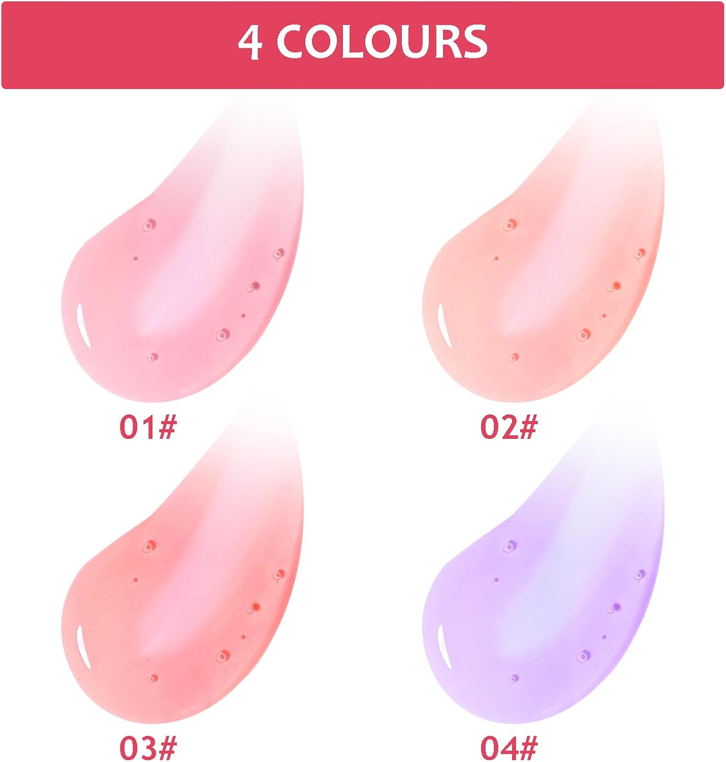 Boobeen 2PCS Lip Gloss Oil Set, Lip Stain Oil with Moisturizing, Nourishing Fruit Lightweight, for High Shine Finish Makeup