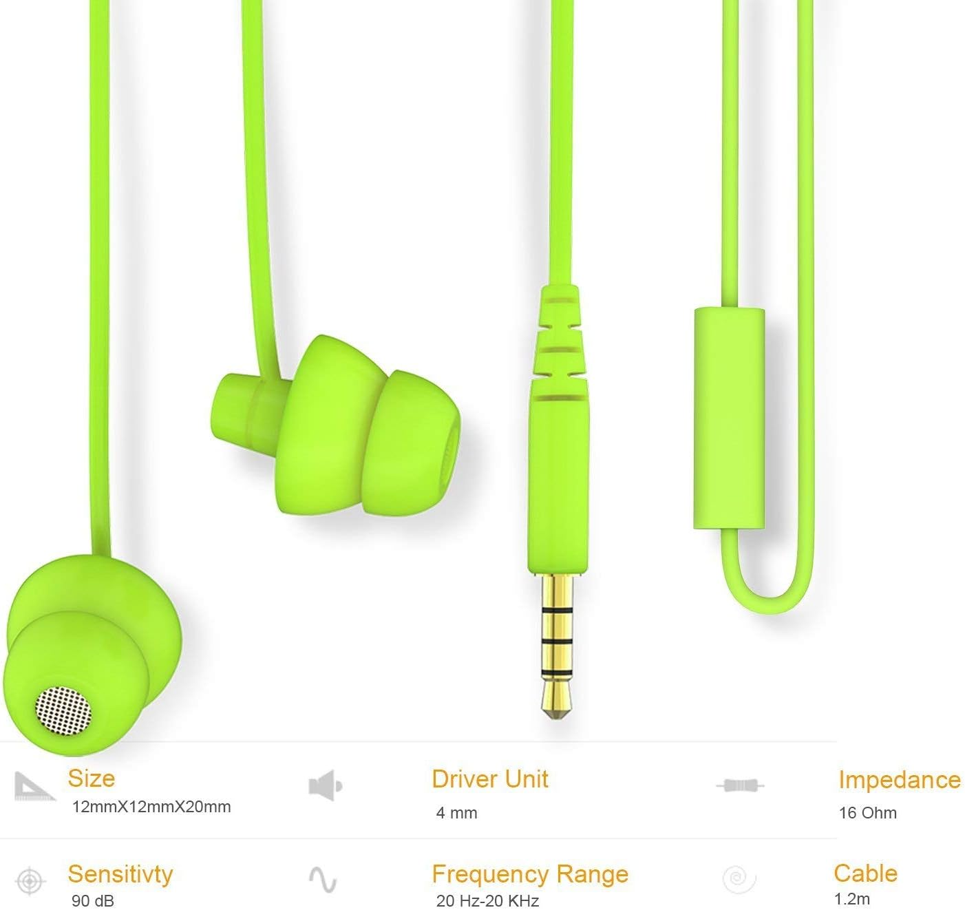 Maxrock (Tm) Sleep-Hit Soft Earbuds Total Silicon Headphones with In-Line Mic for Cellphones, Mp3, Tablet 3.5 Mm image number 5