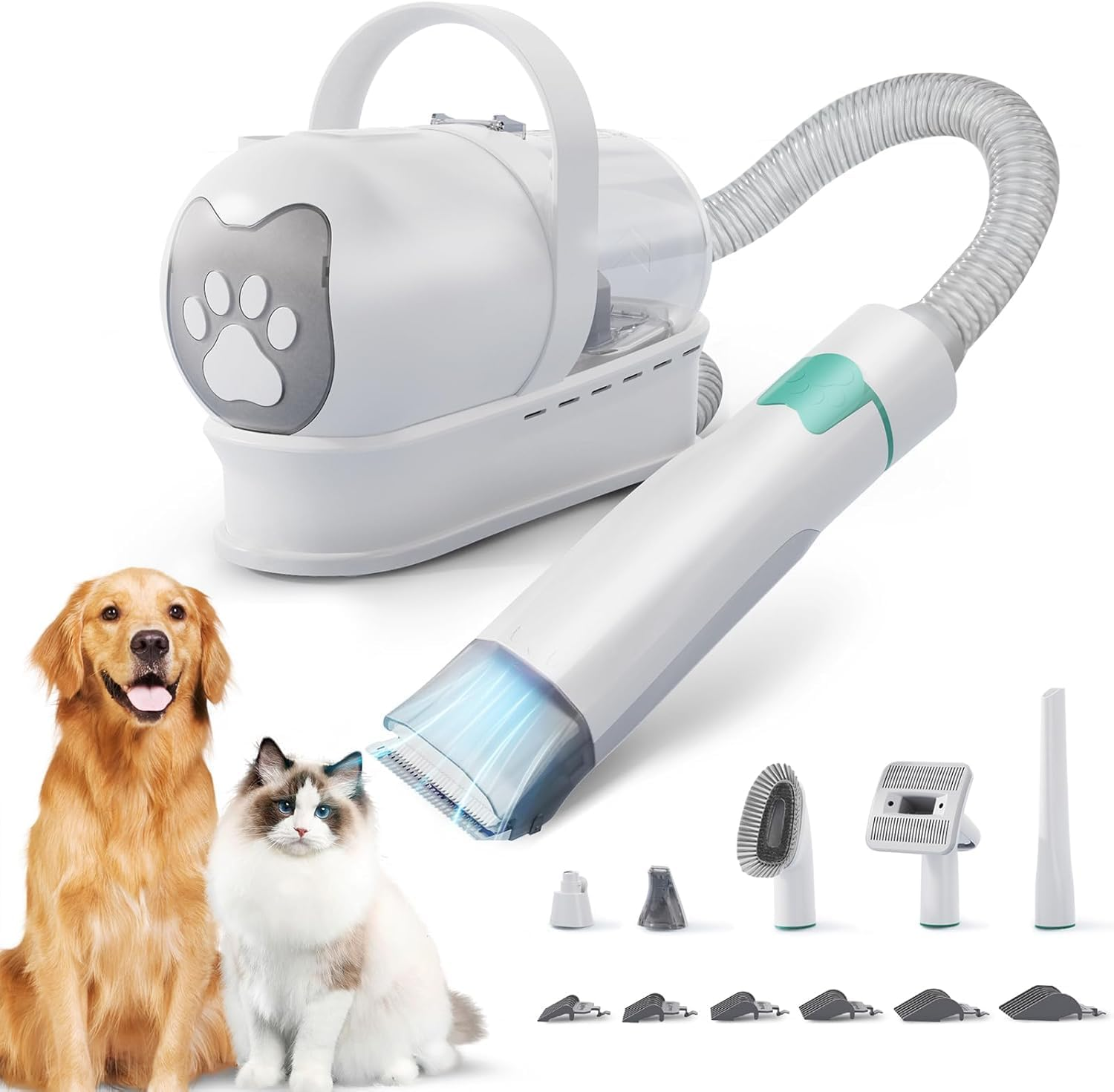 Dog Grooming Kit, Pet Grooming Vacuum with Pet Clipper Nail Grinder, Dog Hair Vacuum with 6 Pet Grooming Tools for Dogs Cats Shedding Grooming image number 6