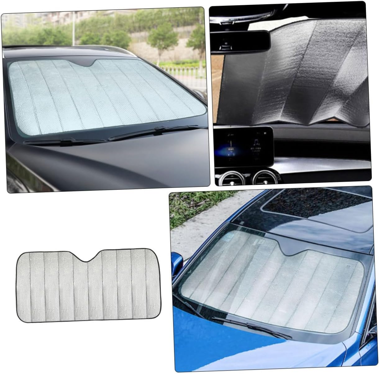 SOLUSTRE 4Pcs Car Sun Shade for Windshield Protection Reflective Sun Cover to Reduce Heat Automotive Window Shade for Vehicle Use image number 4