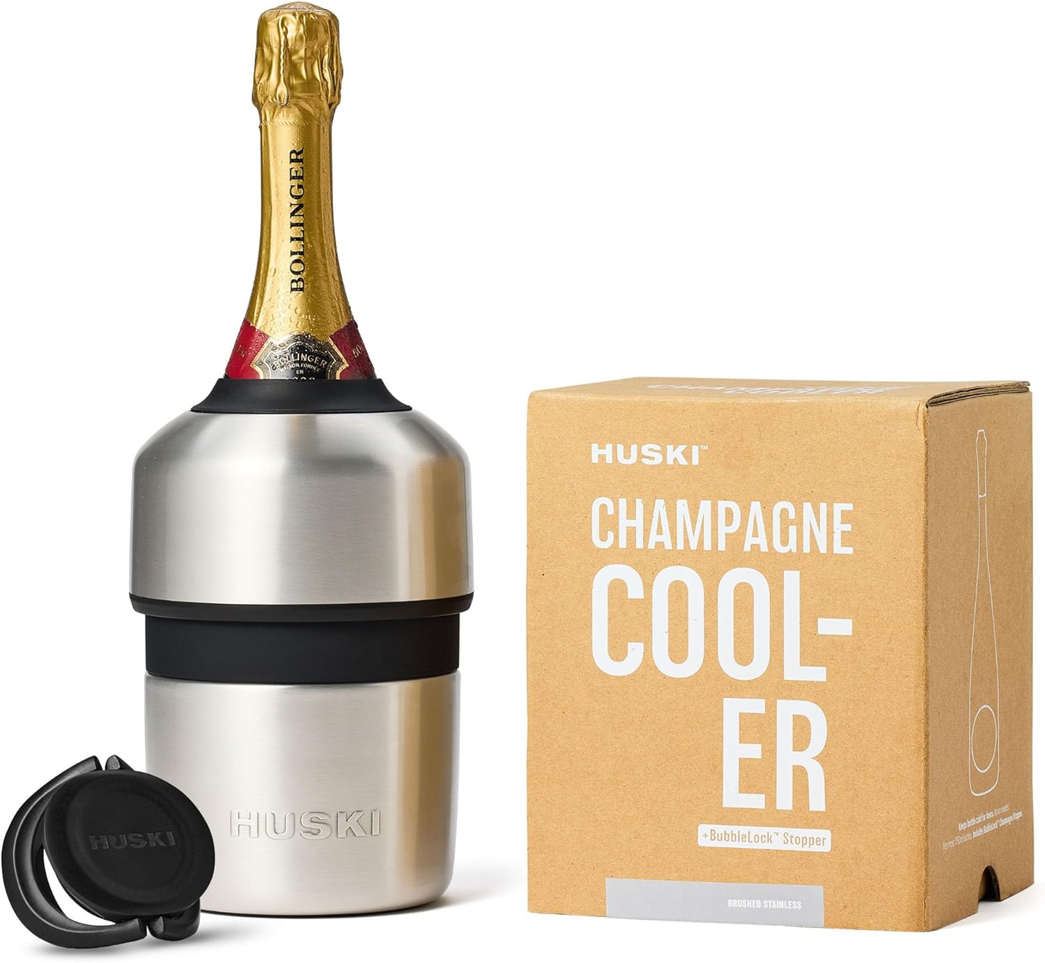 Huski Champagne Cooler | New | Award-Winning Iceless Design with Detachable Bottle Stopper | Keeps Wine Cold up to 6 Hours | Fits Most 750Ml Champagne, Prosecco & Sparkling Wine Bottles (Champagne)