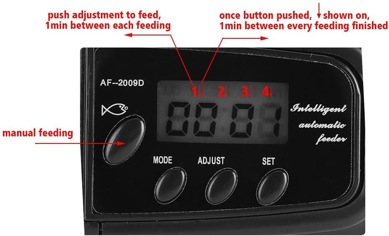 Automatic Fish Feeder Aquarium Auto Fish Food Dispenser Food Feeding Machine LCD Display Electronic Fish Feeder for Fish image number 6