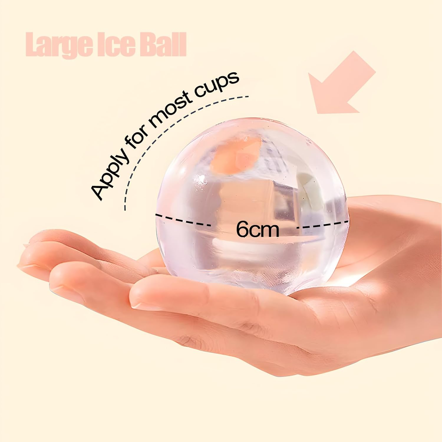Whiskey Ice Cubes Mold Large Sphere Ice Ball Maker Mold 4Pcs Silicone round Ice Tray with Lids for Craft Ice Maker, Whiskey Cocktails Lover Easy Release image number 6