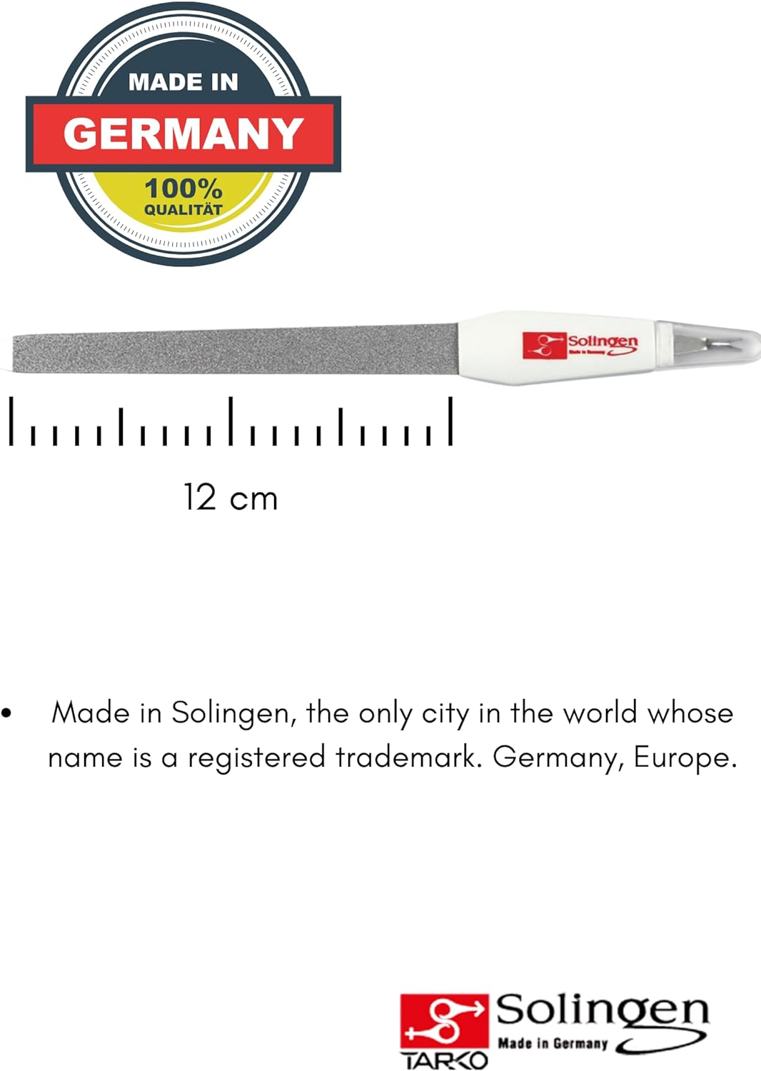 Solingen Professional Nail File - Cuticle Trimmer/Remover | Manicure & Pedicure Tool | 2 in 1 Tool for Your Hand & Foot Fingenails Care | 2 Sided Sapphire Files & Sharp Dead Skin Cutter image number 6